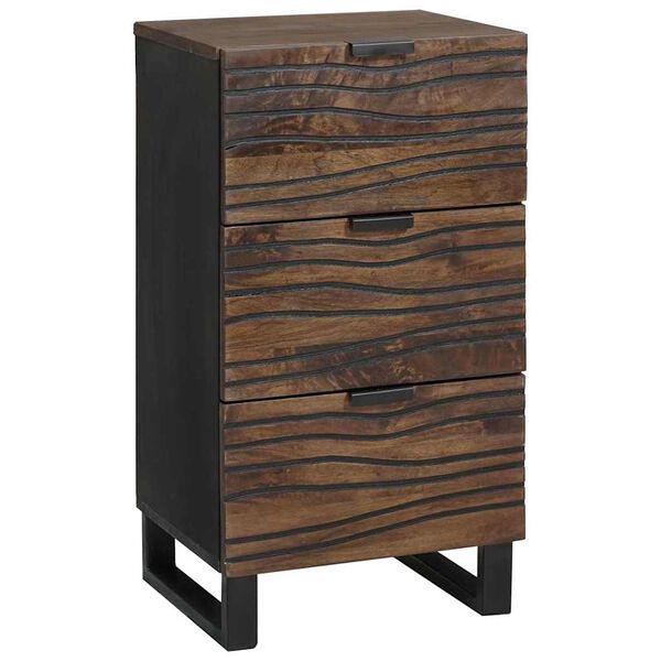 vidaXL Sideboard med skuffe Brun 40 x 33 x 75 cm Massivt mangotr&aelig;