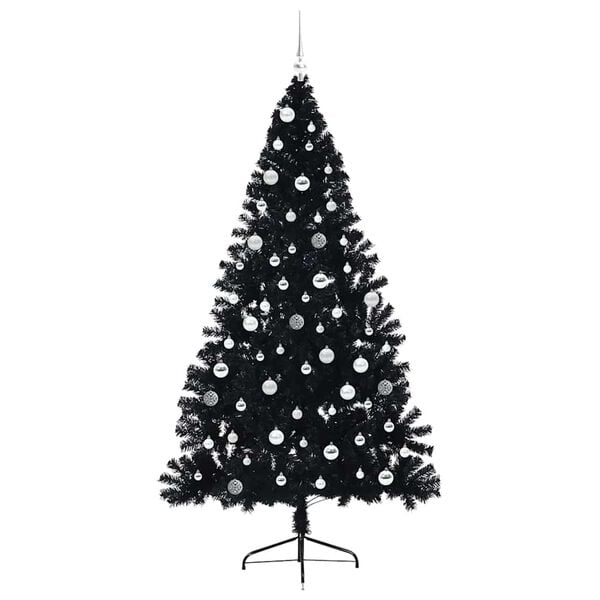 vidaXL Kunstig Forbelyst Juletr&aelig; med 300 LED'er Sort 210 cm PVC