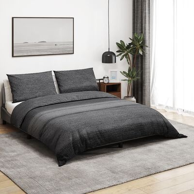 vidaXL sengetøj 155x220 cm bomuld mørkegrå