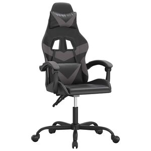 vidaXL drejelig gamingstol kunstl&aelig;der sort og gr&aring;