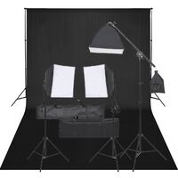 vidaXL fotostudiesæt med lampesæt og baggrund