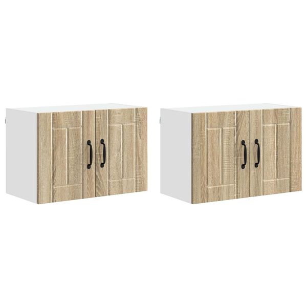 vidaXL K&oslash;kkenv&aelig;gskabe 2 pcs Sonoma eg 60 x 31 x 40 cm Konstrueret tr&aelig;