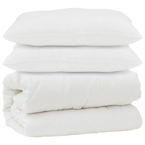 vidaXL Dyne med pude 3 stk. Hvid Mikrofiber