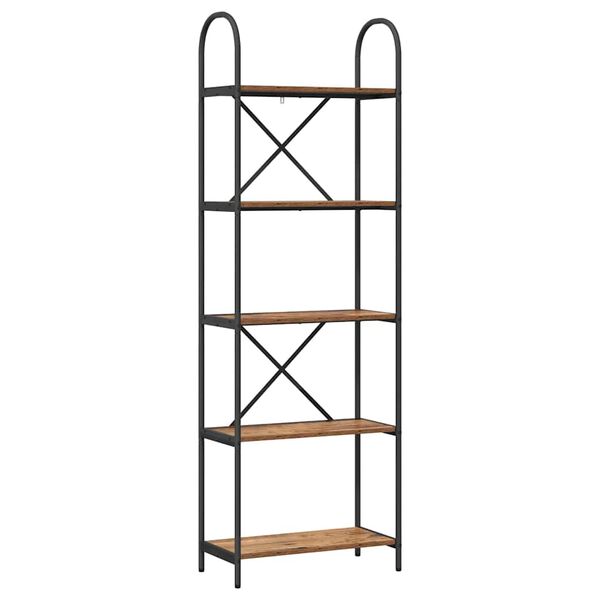 vidaXL Bogreol Gammelt tr&aelig; 60 x 30 x 183 cm Konstrueret tr&aelig;