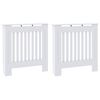 vidaXL Radiatorcover 2 stk. Hvid 78 x 19 x 81,5cm Konstrueret tr&aelig;