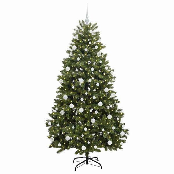 vidaXL Kunstigt juletr&aelig; med 300 LED'er Gr&oslash;n 180 cm PVC og metal