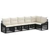 vidaXL Havesofa S&aelig;t 6 stk. Sort polyrattan
