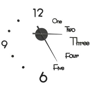 325153 vidaXL 3D Wall Clock Modern Design Black 100 cm XXL