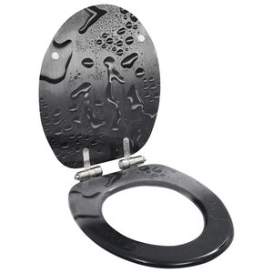 vidaXL toiletsæde med soft close-låg MDF vanddråbedesign