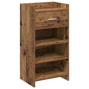 vidaXL Sko skab med skuffe Gammelt tr&aelig; 48 x 36 x 92 cm Konstrueret tr&aelig;