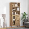 vidaXL Highboard Artisan Egetr&aelig; 69,5 x 34 x 180 cm Konstrueret tr&aelig;