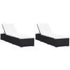 vidaXL liggestole med hynder 2 stk. polyrattan sort