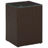 vidaXL sidebord med glastop 35x35x52 cm polyrattan brun