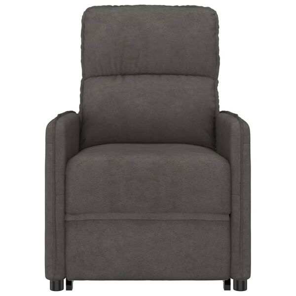 vidaXL l&oslash;ftestol med massagefunktion mikrofiberstof M&oslash;rkegr&aring;