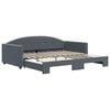 vidaXL daybed med udtr&aelig;k 100x200 cm velour m&oslash;rkegr&aring;