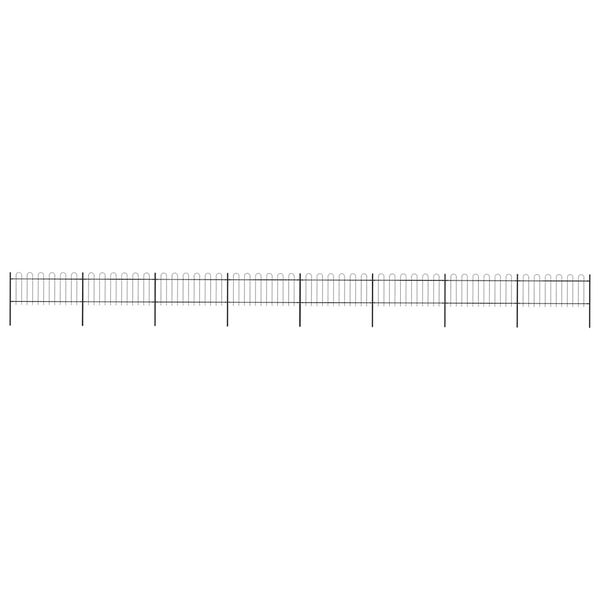 vidaXL havehegn med bøjleop stål 1426x80 cm sort