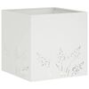 vidaXL Have Blomsterkrukke Hvid 50 x 50 x 49 cm Koldvalset st&aring;l