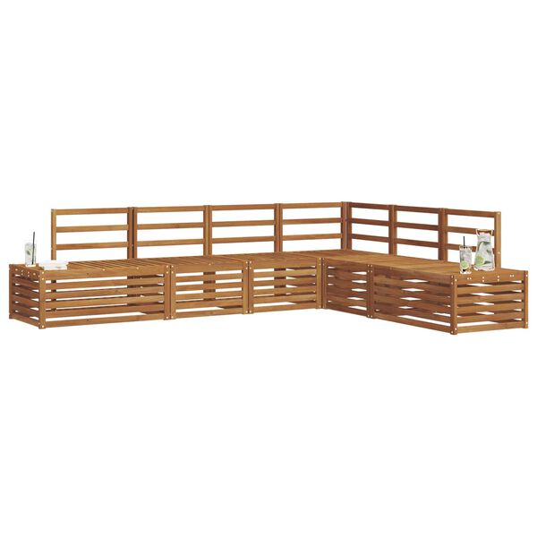 vidaXL Udend&oslash;rs sofagruppe 6 Stk Naturfarvet Massivt Akacietr&aelig;