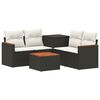 vidaXL Sofa S&aelig;t 6 stk. Sort og Cremehvid Poly Rattan og St&aring;l