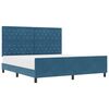 vidaXL Box spring seng med hovedg&aelig;rde M&oslash;rk bl&aring; 180 x 200 cm Fl&oslash;jl
