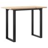 vidaXL spisebord 100x50x75,5 cm O-stel massivt fyrretr&aelig; og st&aring;l