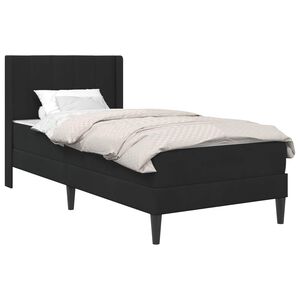 vidaXL Sengeramme med madras med hovedg&aelig;rde Sort 90 x 190 cm Fl&oslash;jl