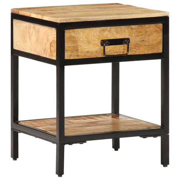 vidaXL Natskab med skuffe Brun 40 x 35 x 50 cm Massivt mangotræ