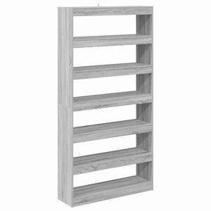 vidaXL Bogskab 6 niveauer 100 x 30 x 198 cm Konstrueret tr&aelig; Gr&aring; Sonoma