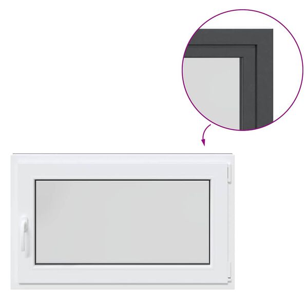 vidaXL k&aelig;ldervindue "RISOR" 100x70 cm dreje-kip DIN h&oslash;jre antracit