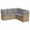 vidaXL sofas&aelig;t til haven 5 dele med hynder polyrattan beige