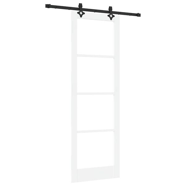 vidaXL Skyded&oslash;r Hvid 78 x 232 cm Massivt fyrretr&aelig; og glas