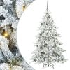 vidaXL Kunstigt Hinged Juletr&aelig; med 300 LED'er Hvid 180 cm PVC og St&aring;l