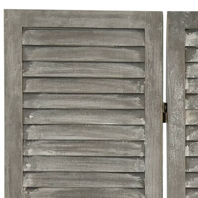 vidaXL 4-panels rumdeler 143x166 cm massivt træ grå