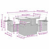 vidaXL sofas&aelig;t til haven 5 dele med hynder polyrattan akacietr&aelig; gr&aring;