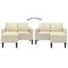 vidaXL 2-personers sofa med chaiselong L-formet 125cm kunstlæder creme