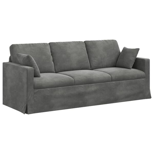 vidaXL Sofa M&oslash;rkegr&aring; 198 x 78 x 80 cm Fl&oslash;jl