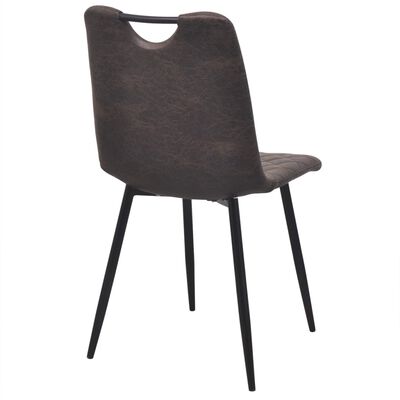 vidaXL spisebordsstole 2 stk. kunstlæder mørkebrun