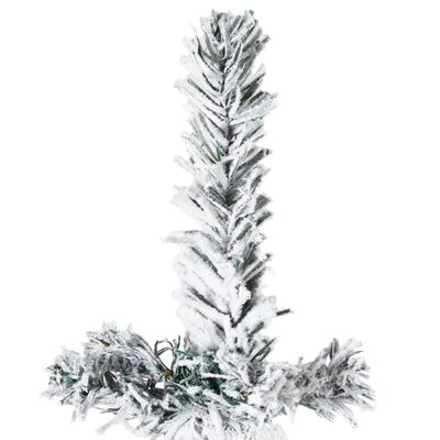 vidaXL kunstigt halvt juletræ med sne 210 cm smalt