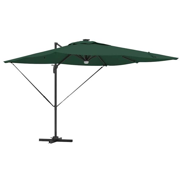 vidaXL Roma Parasol Grøn 286 x 285 x 270 cm Aluminium og Polyester