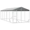 vidaXL udend&oslash;rs hundeg&aring;rd med tag 3x7,5x2,5 m galvaniseret st&aring;l s&oslash;lv