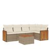 vidaXL sofas&aelig;t til haven 6 dele med hynder polyrattan beige