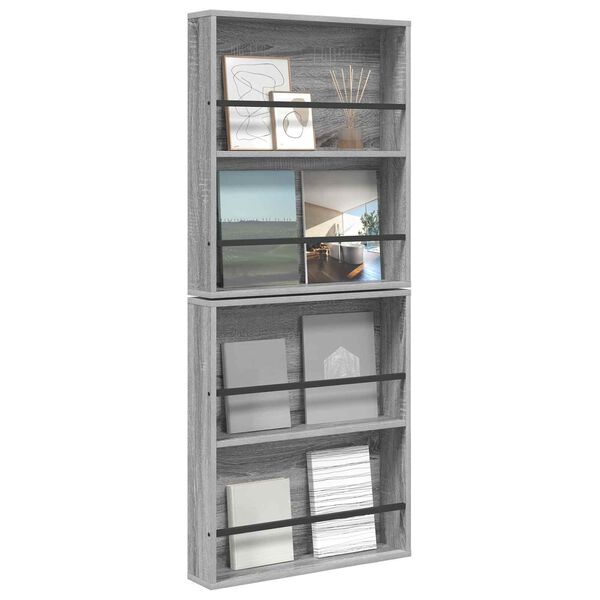 vidaXL Magasin Rack 2 pcs Gr&aring; Sonoma 60 x 12 x 70 cm Konstrueret tr&aelig;