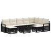 vidaXL Havesofa S&aelig;t 10 stk. Sort polyrattan
