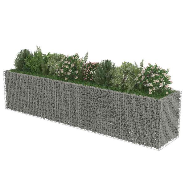 vidaXL gabion-højbed 450x90x100 cm galvaniseret stål