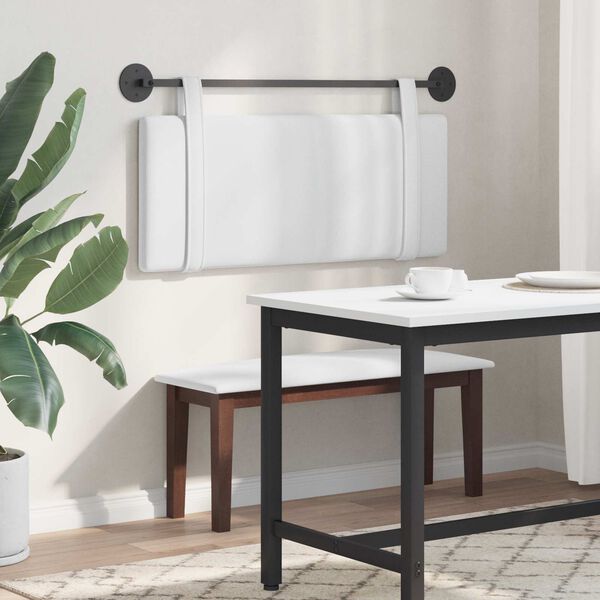 vidaXL H&aelig;ngende Hovedgavl V&aelig;gmonteret Hvid 110 x 55 x 5 cm Stof