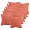 vidaXL Pudebetr&aelig;k 12 pcs ALMELO R&oslash;d orange 50 x 50 cm cordfl&oslash;jl
