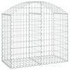 vidaXL buet gabionkurv 100x50x80/100 cm galvaniseret jern