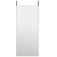 vidaXL dørspejl 40x100 cm glas og aluminium guldfarvet