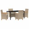 vidaXL Have Spisebordss&aelig;t 5 stk. Beige polyrattan