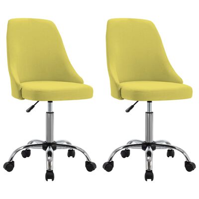 vidaXL kontorstole på hjul 2 stk. stof gul